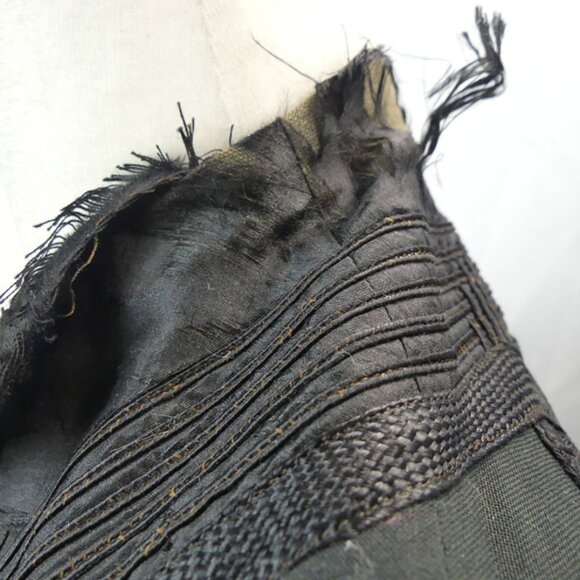 Antique Black Full Length Coat with Corde Applied Trim - Picture 5 of 9